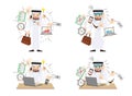 Arab man with multi tasking and multi skill Royalty Free Stock Photo