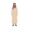 Arab man in traditional ethnic wear. Vector illustration in flat cartoon style Royalty Free Stock Photo