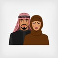 Arab man and woman in traditional clothes