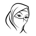 Arab muslim woman face