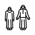 arab national clothes line icon vector illustration