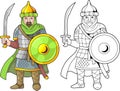arab saracen warrior, coloring book Royalty Free Stock Photo