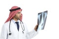 Arab saudi emirates doctor man looking a radiography diagnosing Royalty Free Stock Photo