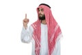 Arab saudi emirates man pointing you at camera isolated on a white background