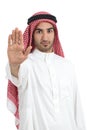 Arab saudi man gesturing stop with his hand Royalty Free Stock Photo