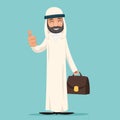 Arab Smile Thumb Up Like Businessman Character Icon Cartoon Design Vector illustration Royalty Free Stock Photo