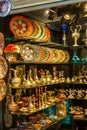 Arab souvenir shop with colored dishes Royalty Free Stock Photo