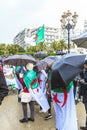 Algerians manifesting against president Bouteflika regime in Algiers, Algeria