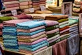 Arab store selling a variety of fabrics