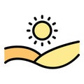 Arab sun desert icon vector flat Royalty Free Stock Photo