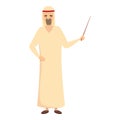 Arab teacher icon cartoon vector. School class