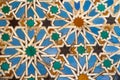 Arab tiles, ceramic mosaic of stars