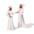 Arab tourists taking selfie vector illustration