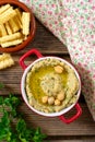 Arab traditional dip spread Hummus from mashed chickpeas Royalty Free Stock Photo