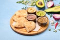 Arab Traditional Pita Bread With Tasty Guacamole