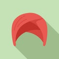 Arab turban icon flat vector. Asian head accessories