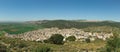 Arab village panorama with Mount Tabor Royalty Free Stock Photo