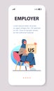 Arab woman hr manager holding join us poster vacancy open recruitment human resources concept Royalty Free Stock Photo