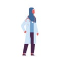 Arab woman medical doctor stethoscope healthcare concept profile icon arabic female avatar full length flat