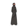 Arab Woman Standing in Traditional Muslim Dress and Long Flowing Garment Vector Illustration Royalty Free Stock Photo