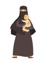 Arab woman in traditional clothes with little baby Royalty Free Stock Photo