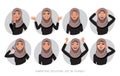 Arab women character set of emotions Royalty Free Stock Photo