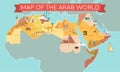 Arab World map with country names