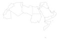 Arab World states political map. 22 arabic-speaking countries of the Arab League. Northern Africa and Middle East region