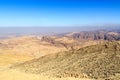 Arabah valley desert panorama with mountains, Jordan Royalty Free Stock Photo