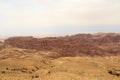 Arabah valley desert panorama with mountains, Jordan Royalty Free Stock Photo