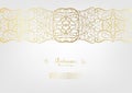 Arabesque abstract element gold background border vector