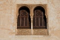 Arabesque architecture windows. Alhambra of Granada Royalty Free Stock Photo