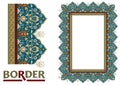 Old World Borders Vector - Tiled frame in plant leaves and flowers Framework Decorative Elegant style Royalty Free Stock Photo