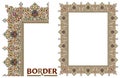 Old World Borders Vector - Tiled frame in plant leaves and flowers Framework Decorative Elegant style