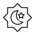 Arabesque decoration ramadan arabic islamic celebration line style icon