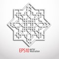 Arabesque design in 3d. Eastern pattern. Sacral geometry.