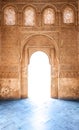 Arabesque door of Granada palace in Spain, Europe.