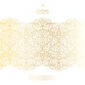 Arabesque eastern element classic white and gold background vector