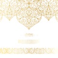 Arabesque eastern element vintage white and gold background vector Royalty Free Stock Photo