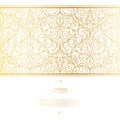 Arabesque eastern element white and gold background vector