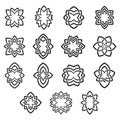 Arabesque floral abstract symbols vector.