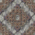 Arabesque floral 3d seamless pattern. Ornamental textured mosaic