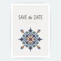 Arabesque floral decoration print, border design template vector