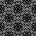 Arabesque floral vector seamless pattern. Black and white ornamental arabic background. Ethnic style elegance line art Royalty Free Stock Photo