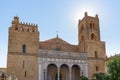 Front facade of the Monreale Cathedral on Sicily Royalty Free Stock Photo