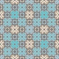 Arabesque islamic blue seamless pattern.