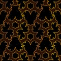 Arabesque islamic gold and black seamless pattern Royalty Free Stock Photo