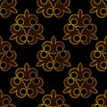 Arabesque islamic gold and black seamless pattern