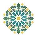 Arabesque round geometric textured decor. Geometric islamic arabic element design