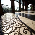 Arabesque shadow abstract background